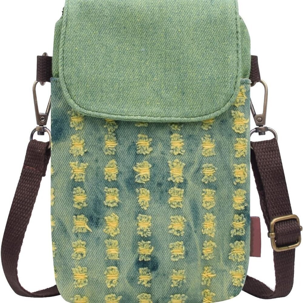 Small Canvas Cell Phone Purse Wallet Crossbody Adjustable Strap Compact